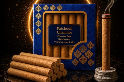 Namoh Sundari Patchouli Camphor Charcoal Free Bambooless Thick Incense Sticks _new image
